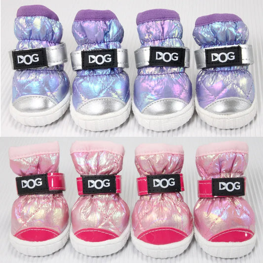 4 Pcs/Sets Waterproof Winter Dog Shoes For Small Dogs